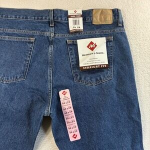 Members Mark Relaxed Fit Jeans Mens 40x29 Blue Premium Cotton Casual Denim NWT